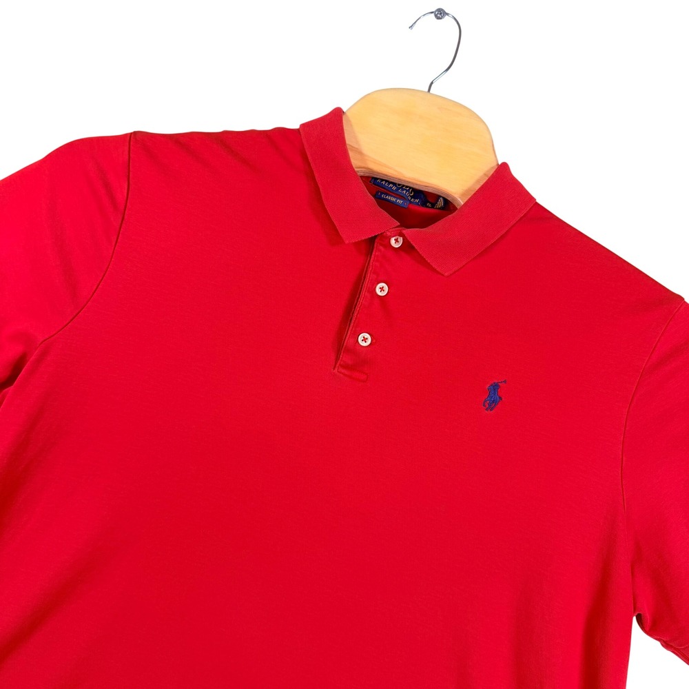 Polo Ralph Lauren Mens XL Classic Fit Red Short Sleeve Polo Shirt Sporty‎ Preppy